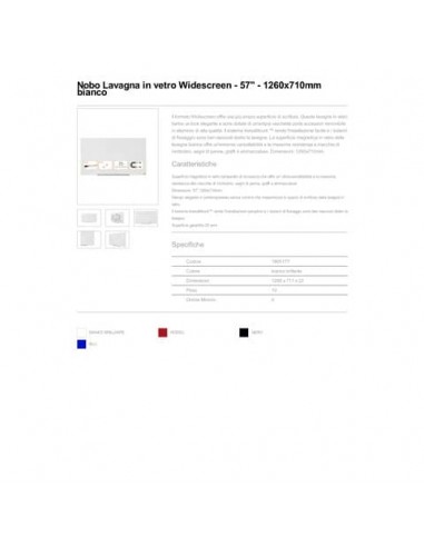 Lavagne magnetiche in vetro linea Diamond Nobo - bianco - 126x71,1 cm - 1905177 Nobo - 7