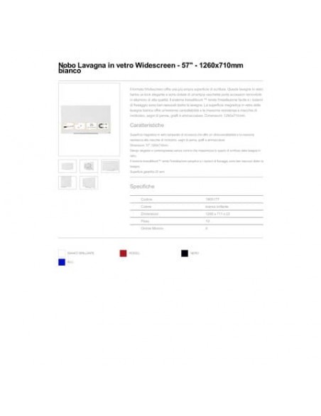Lavagne magnetiche in vetro linea Diamond Nobo - bianco - 126x71,1 cm - 1905177 Nobo - 7
