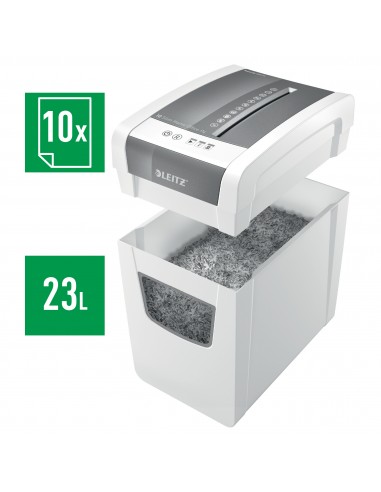 Leitz Distruggidocumenti IQ Slim Home Office P4 - Taglio Frammenti - Livello Sicurezza P4 - 23L - 80010000 Leitz - 2