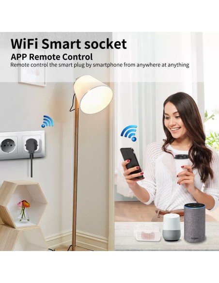 Presa Smart Socket 20A Wi-fi compatibile con l'app Tuya e Smart Life, Alexa  e Google Home