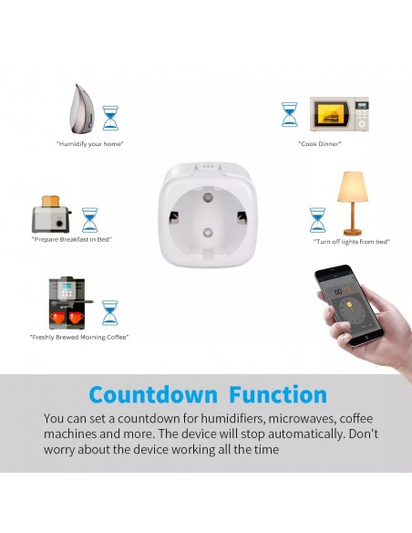 Presa Smart Socket 20A Wi-fi compatibile con l'app Tuya e Smart Life, Alexa  e Google Home