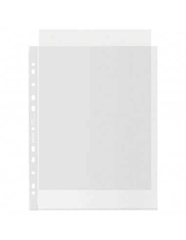 Buste a perforazione universale Esselte De Luxe f.to 22x30 cm 100% riciclate trasparenti - conf. 50 pezzi - 627504 Esselte - 8