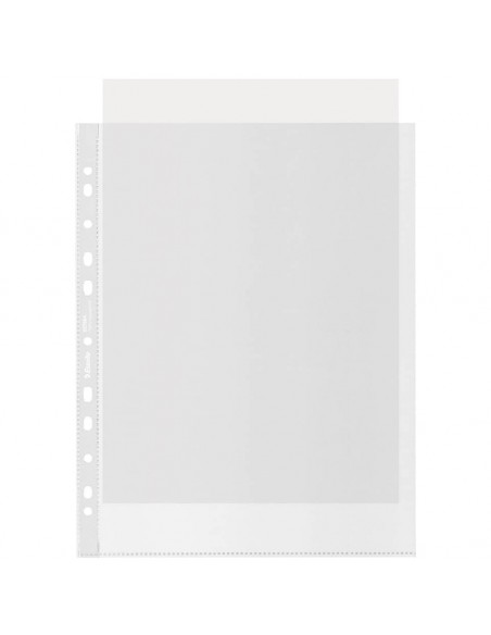 Buste a perforazione universale Esselte De Luxe f.to 22x30 cm 100% riciclate trasparenti - conf. 50 pezzi - 627504 Esselte - 8