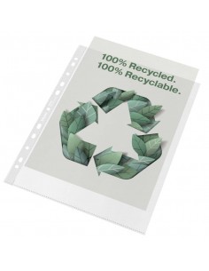 Buste a perforazione universale Esselte De Luxe f.to 22x30 cm 100% riciclate trasparenti - conf. 50 pezzi - 627504 Esselte - 1 2
