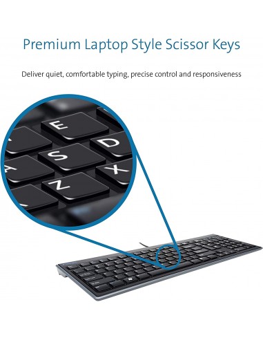 Tastiera Kensington Advance Fit Standard con Profilo Sottile da 19 mm, Cavo USB 1,9 m - K72357IT Kensington - 4