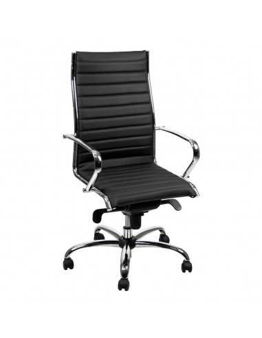 Poltrona direzionale girevole Unisit Pollux New PNP schienale alto - rivest. pelle nero - con braccioli - PNP/PN UNISIT - 2