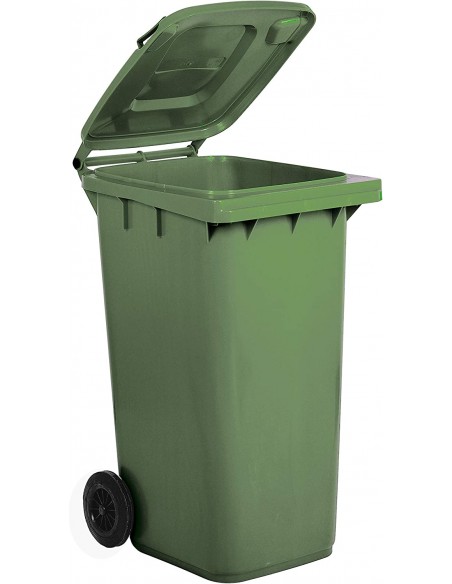 Pattumiera Per Raccolta Differenziata Con Ruote Verde Lt.120 I.C.S. - 3