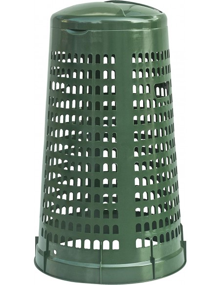 Pattumiera Trespolo Portasacco Verde Con Coperchio 110L I.C.S. - 1