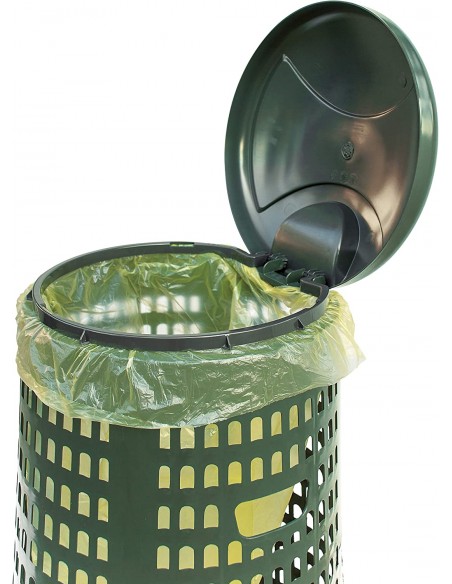 Pattumiera Trespolo Portasacco Verde Con Coperchio 110L I.C.S. - 2