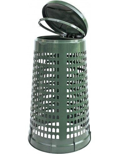Pattumiera Trespolo Portasacco Verde Con Coperchio 110L I.C.S. - 3