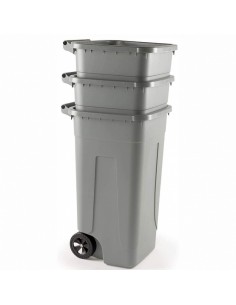 Pattumiera Per Raccolta Differenziata Grigia Lt.100 Con Ruote Senza Coperchio Personalizzabile  - 1 2