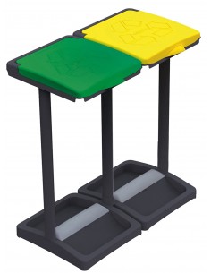 Pattumiera Portasacchi due scomparti per raccolta differenziata 80-110L  - 1