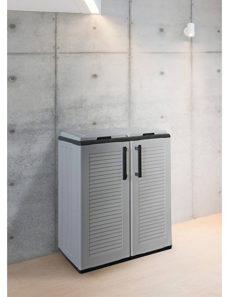 Pattumiera Mobile Portarifiuti Due Ante Per Raccolta Differenziata 2x110L  - 3