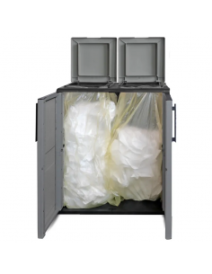 Pattumiera Mobile Portarifiuti Due Ante Per Raccolta Differenziata 2x110L  - 1 2