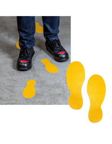 Segnaletica da pavimento forma "Impronta" DURABLE RAL 1003 giallo 9x24 cm - conf. 10 pezzi - 1727-04 Durable - 1