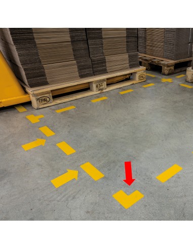 Segnaletica da pavimento forma "L" DURABLE RAL 1003 giallo 10x15 cm Conf. 10 pezzi - 1702-04 Durable - 1