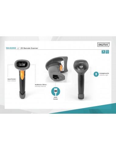 Digitus Lettore Codici A Barre Manuale 2D Per Codici Qr Usb DIGITUS - 8
