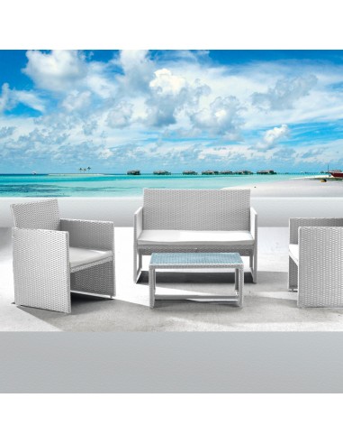 Salotto Valencia Bianco - Set 4 Elementi Salotto Valencia Bianco - Set 4 Elementi