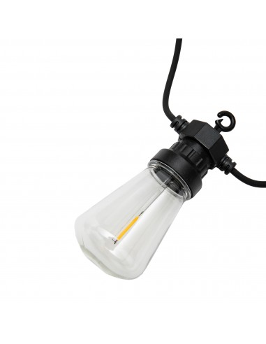 Catenaria Retro 15Mt 20 Bulbi Filament Cavo Nero Velamp