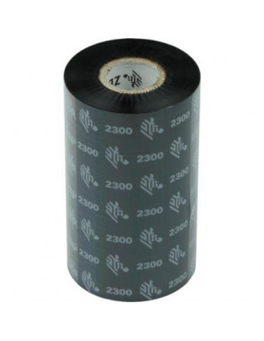 Ribbon Zebra - 2300GS - Cera - 110 mm. x 300 m - out - nero - Ø 1" - 02300BK11030 Zebra - 2