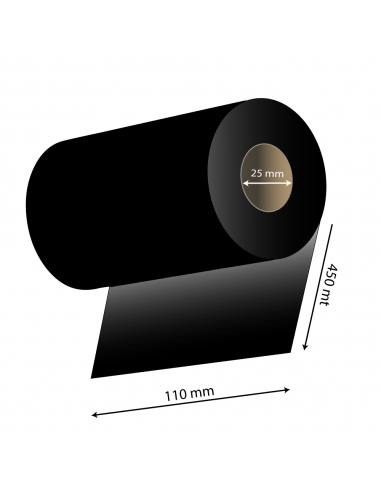 Ribbon Cera Resina Premium da 450 mt anima da 1'' (25mm) My Label - 1