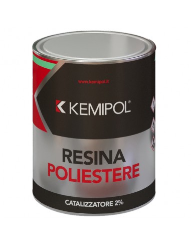 Kemipol Resina Poliestere Con Catalizzatore Ml.750 per vetroresina, metalli  e pvc