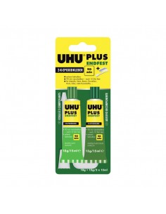 Colla bicomponente Uhu Plus Endfest 90 min - 30ml (2x15ml) - trasparente - UHU - D9249 UHU - 1