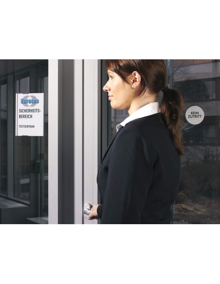 Targhe fuoriporta parete DURABLE INFO SIGN alluminio/acrilico trasparente Durable - 12