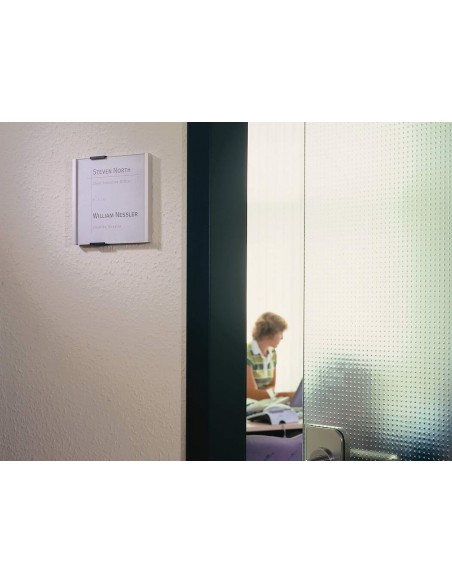 Targhe fuoriporta parete DURABLE INFO SIGN alluminio/acrilico trasparente Durable - 13