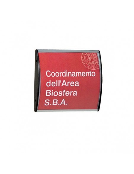 Targa da parete Arkos profilo silver bombata in alluminio e pvc Studio T - 1