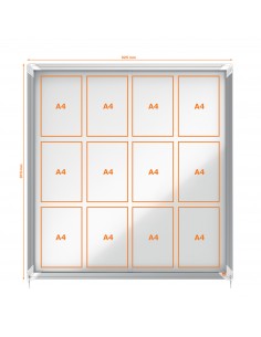 Bacheca per interni Nobo - ante scorrevoli - 12xA4 - 97x100 cm - orizzontale - 1902570 Nobo - 2 2