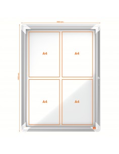 Bacheca per interni Nobo - ante battenti - 4xA4 - 53x69 cm - verticale - 1902557 Nobo - 2 2
