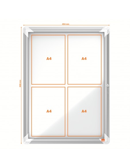 Bacheca per interni Nobo - ante battenti - 4xA4 - 53x69 cm - verticale - 1902557 Nobo - 3 Bacheca per interni Nobo - ante battenti - 4xA4 - 53x69 cm - verticale - 1902557 Nobo - 3