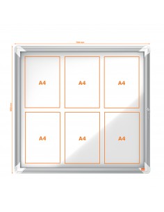 Bacheca per interni Nobo - ante battenti - 6xA4 - 75x69 cm - orizzontale - 1902558 Nobo - 2 2