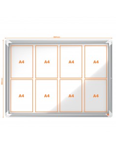 Bacheca per interni Nobo - ante battenti - 8xA4 - 97x69 cm - orizzontale - 1902559 Nobo - 2 2