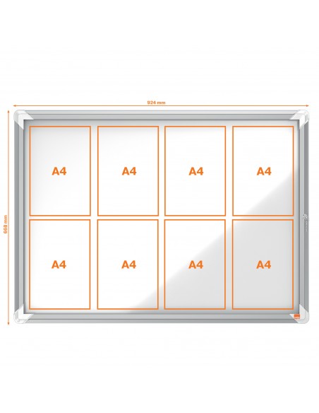 Bacheca per interni Nobo - ante battenti - 8xA4 - 97x69 cm - orizzontale - 1902559 Nobo - 3 Bacheca per interni Nobo - ante battenti - 8xA4 - 97x69 cm - orizzontale - 1902559 Nobo - 3