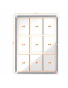 Bacheca per interni Nobo - ante battenti - 9xA4 - 75x100 cm - verticale - 1902560 Nobo - 2 2