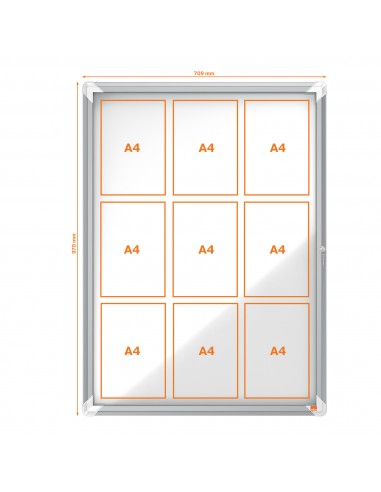 Bacheca per interni Nobo - ante battenti - 9xA4 - 75x100 cm - verticale - 1902560 Nobo - 3