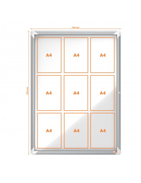 Bacheca per interni Nobo - ante battenti - 9xA4 - 75x100 cm - verticale - 1902560 Nobo - 3