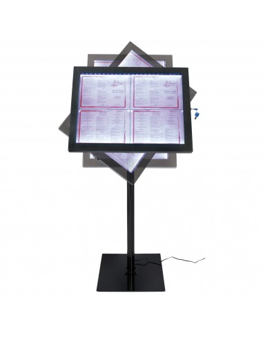 Espositore luminoso a led Black Star Securit - 46x41x136 cm - MCS-4A4-BL-SET Securit - 4