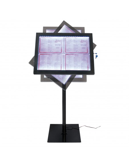 Espositore luminoso a led Black Star Securit - 46x41x136 cm - MCS-4A4-BL-SET Securit - 4