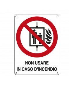 Cartello Alluminio 11,5X16Cm 'Non Usare In Caso Di Incendio' Cartelli Segnalatori - 1