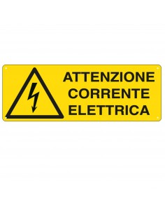 Cartello Alluminio 35X12,5Cm 'Attenzione Corrente Elettrica' Cartelli Segnalatori - 1