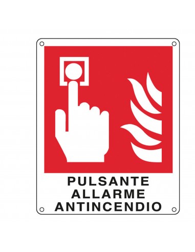Cartello Alluminio 12X14,5Cm 'Pulsante Allarme Antincendio'' Cartelli Segnalatori - 1