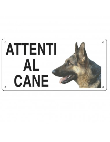 Cartello Alluminio 25X12,5Cm -  'Attenti Al Cane'' -8505 Cartelli Segnalatori - 1