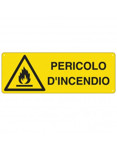 Cartello Alluminio 35X12,5Cm 'Pericolo Di Incendio' Cartelli Segnalatori - 1