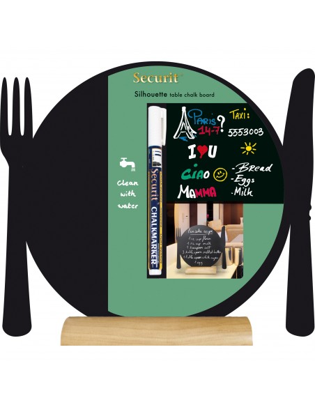 Lavagna Da Tavolo Silhouette Securit con base legno Securit - 8