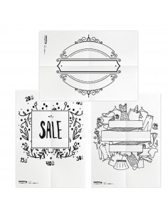 Set 3 Stencil per vetrine Securit su Foglio A2 A Tema Securit - 1 2