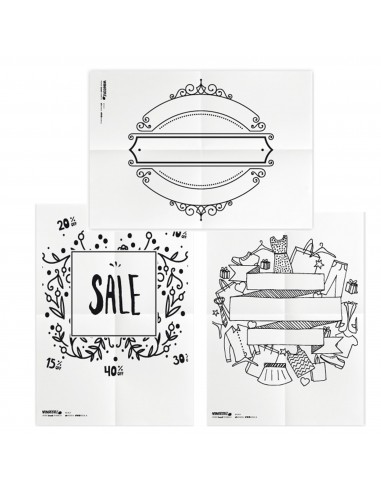 Set 3 Stencil per vetrine Securit su Foglio A2 A Tema Securit - 5