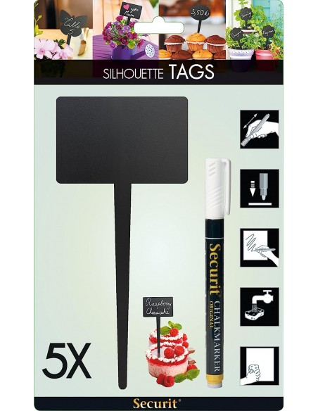 Mini lavagna Tags Securit 18x8,2 cm confezione da 5 pz Securit - 2